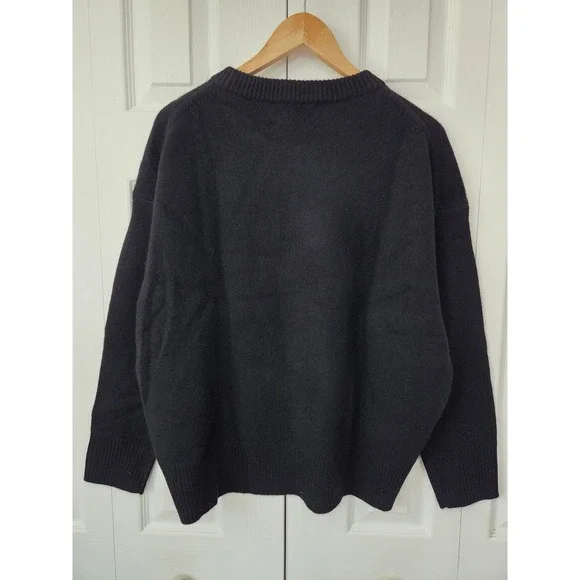 J. Crew Spring Street Cashmere Luxe-weight Crewneck Sweater Womens XS Black NWT